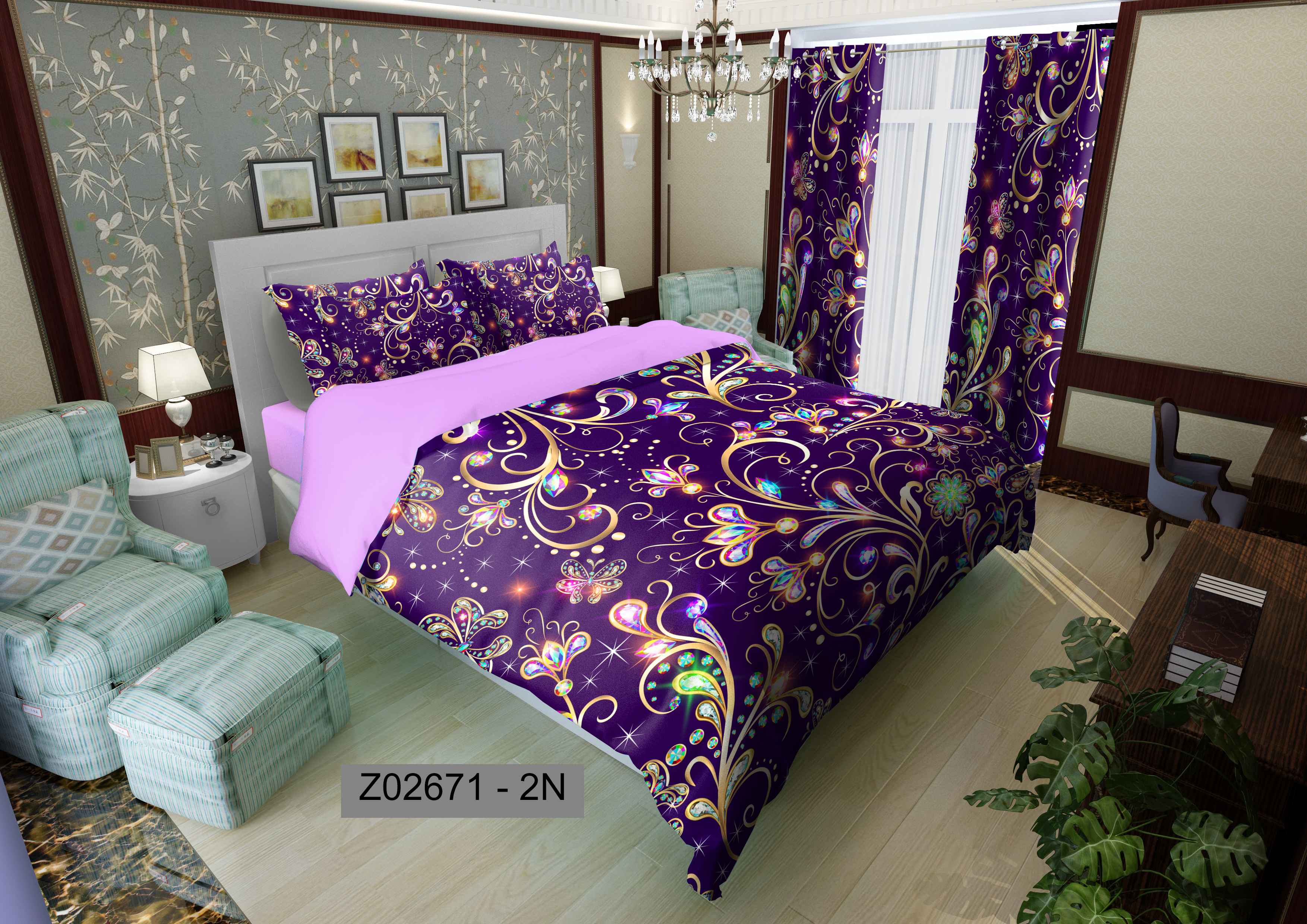 لحاف روتختی تنسل سه بعدی (3D) متین کد 2671