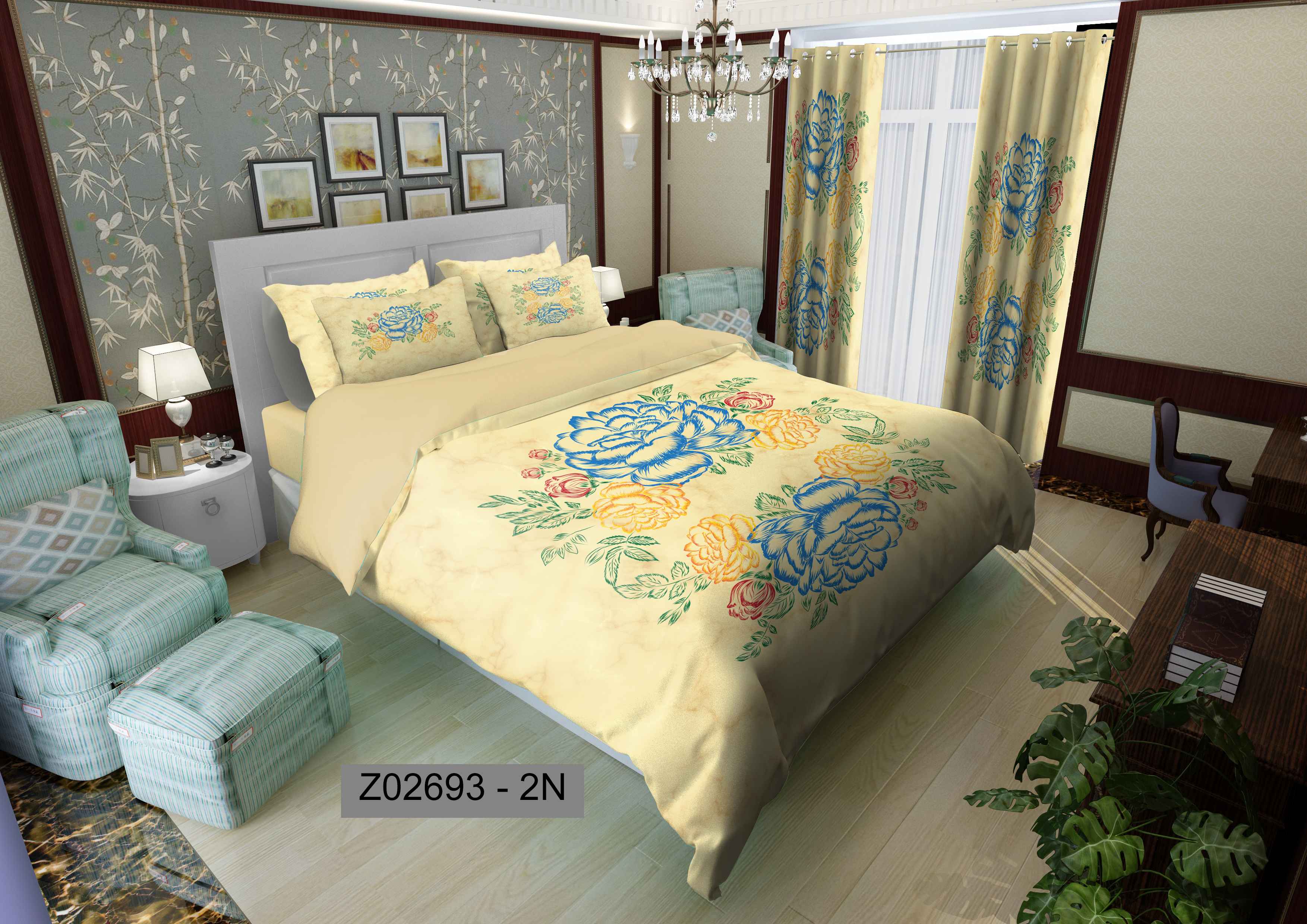 لحاف روتختی تنسل سه بعدی (3D) متین کد 2693